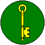 A field of green with a single gold key, vertical, indicating the Deputy Chatelaine, Keeper of the Gold Key.